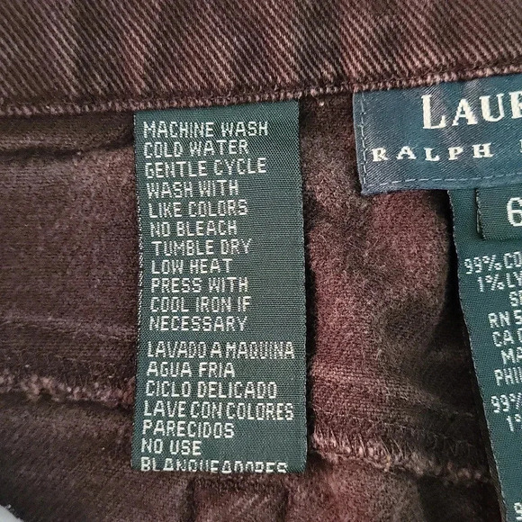🛍Lauren‎ Ralph Lauren Brown Straight Leg 5 Pocket Casual Denim Jeans Womens 6 - Picture 5 of 11